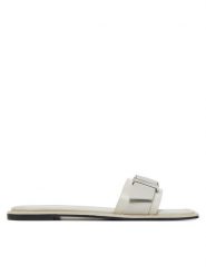 Calvin Klein Klapki Flat Slide W/Buckle - Lth HW0HW02490 Szary. Szare klapki Calvin Klein, bez wzorów, ze skóry, bez obcasa. Za 339.99 zł.