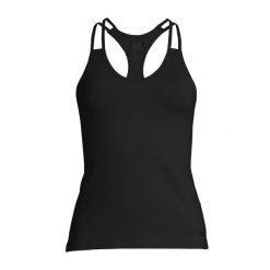 Tank top treningowy damski Casall V-Neck Racerback. Czarne topy Casall, s, bez wzorów, bez kołnierzyka, bez ramiączek. Za 269.99 zł.