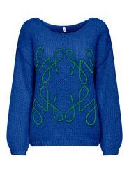 ONLY Sweter w kolorze niebieskim rozmiar: XS. Niebieskie swetry Only, xs, bez wzorów, ze splotem, bez ramiączek. Za 86.99 zł.