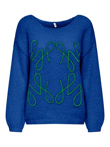 ONLY Sweter w kolorze niebieskim rozmiar: XS. Niebieskie swetry Only, xs, bez wzorów, ze splotem, bez ramiączek. Za 69.58 zł.