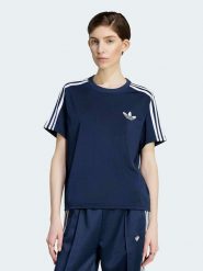 Adidas Koszulka w kolorze granatowym rozmiar: XL. Niebieskie bluzki Adidas, xl, bez wzorów, bez kołnierzyka, bez ramiączek. Za 119.95 zł.