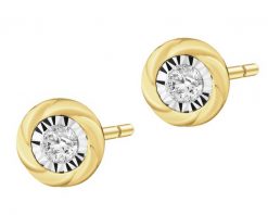 Kolczyki z żółtego i białego złota z brylantami - 0,10 ct - próba 585. Białe kolczyki Apart, z brylantem, złote. W wyprzedaży za 1,743.00 zł.