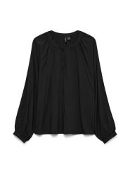 Vero Moda Bluzka w kolorze czarnym rozmiar: XS. Czarne bluzki Vero Moda, xs, bez wzorów, bez kołnierzyka, bez ramiączek. Za 48.39 zł.