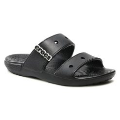 Klapki Crocs. Czarne klapki Crocs, bez wzorów, bez obcasa. Za 109.99 zł.