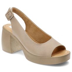 Beżowe Sandały Nessi Modne Skórzane Buty. Brązowe sandały Nessi, bez wzorów, ze skóry, bez obcasa, na obcasie, bez zapięcia. Za 319.00 zł.