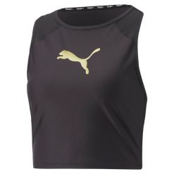 T-shirt bez rękawów damski Puma FIT EVERSCULPT. Czarne t-shirty Puma, l, bez wzorów, bez kołnierzyka, bez ramiączek. W wyprzedaży za 96.15 zł.