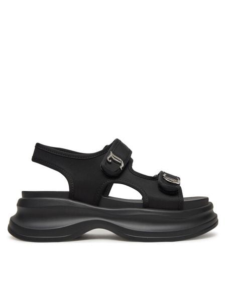 Juicy Couture Sandały CEO-WSS21516-01 Czarny. Czarne sandały Juicy Couture, bez wzorów, z materiału, bez obcasa, na płaskiej podeszwie, bez zapięcia. Za 249.99 zł.