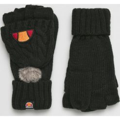 Ellesse - Rękawiczki. Czarne rękawiczki Ellesse, bez wzorów, z dzianiny. W wyprzedaży za 89.90 zł.