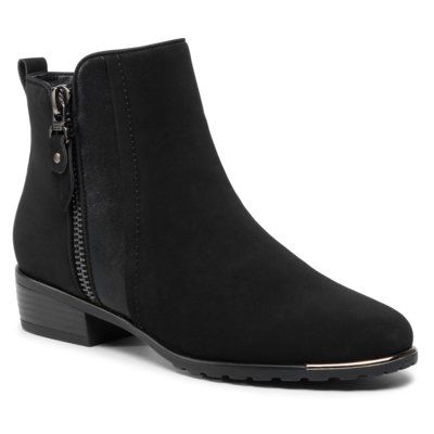 Jenny Fairy WYL1884-7 Czarny. Czarne botki Jenny Fairy, bez wzorów, ze skóry ekologicznej, bez obcasa, bez zapięcia. Za 119.99 zł.