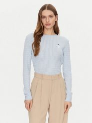 Tommy Hilfiger Sweter WW0WW44993 Błękitny Regular Fit. Niebieskie swetry TOMMY HILFIGER, xl, bez wzorów, z bawełny, bez ramiączek. Za 309.99 zł.