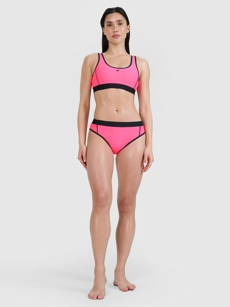 4F Dół od bikini damski - różowy L. Czerwone szorty 4f, bez wzorów, z elastanu, eleganckie. Za 79.99 zł.