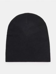 Cienka czapka beanie z wiskozą - czarny. Czarne czapki Sinsay, bez wzorów, z wiskozy. Za 9.99 zł.