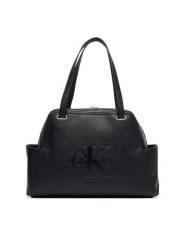 Calvin Klein Torebka Pockets Monologo Tote LV04F3689G Czarny. Czarne torebki klasyczne Calvin Klein, bez wzorów, ze skóry, bez dodatków. Za 649.99 zł.