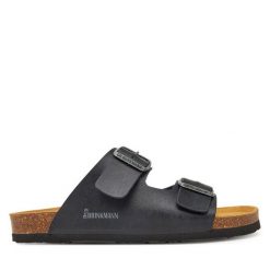 Klapki Dr. Brinkmann. Niebieskie klapki Dr. Brinkmann, bez wzorów, bez obcasa. Za 139.99 zł.