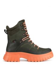 Rieker Revolution Lifestyle Botki W1871-54 Zielony. Zielone botki Rieker Revolution Lifestyle, bez wzorów, ze skóry, bez obcasa, na płaskiej podeszwie, bez zapięcia. Za 431.99 zł.