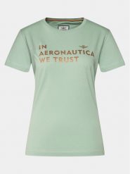 Aeronautica Militare T-Shirt 241TS2233DJ510 Zielony Regular Fit. Zielone t-shirty AERONAUTICA MILITARE, s, bez wzorów, z bawełny, bez kołnierzyka, bez ramiączek. Za 199.99 zł.