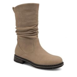 Botki Clara Barson. Brązowe botki Clara Barson, bez wzorów, bez obcasa, na płaskiej podeszwie, bez zapięcia. Za 169.99 zł.