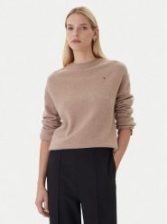 Tommy Hilfiger Sweter WW0WW46438 Beżowy Regular Fit. Brązowe swetry TOMMY HILFIGER, xs, bez wzorów, z wełny, bez ramiączek. Za 559.99 zł.