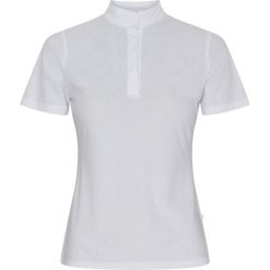 Damska koszulka konkursowa Equipage Maisy. Białe bluzki EQUIPAGE, bez wzorów, sportowe, bez kołnierzyka, bez ramiączek. Za 237.50 zł.