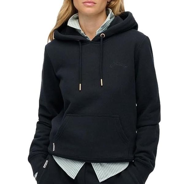 Bluza damska z kapturem Superdry Essential Logo Emb Hb. Niebieskie bluzy Superdry, s, bez wzorów, z bawełny, z kapturem. Za 250.50 zł.