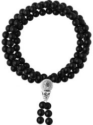 Pearline Bransoletka "Pouvoir de Protection" z elementem ozdobnym rozmiar: 60 cm. Czarne bransoletki Pearline, z agatem, srebrne. Za 217.99 zł.