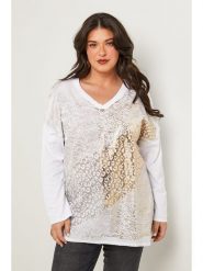 Curvy Lady Koszulka w kolorze złoto-białym rozmiar: 48/50. Białe bluzki Curvy Lady, bez wzorów, klasyczne, bez kołnierzyka, bez ramiączek. Za 113.90 zł.