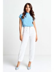 Rich & Royal Dżinsy - Tapered fit - w kolorze białym rozmiar: W28. Białe jeansy Rich & Royal, bez wzorów, z podwyższonym stanem. Za 250.94 zł.