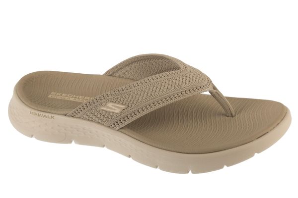 Japonki damskie, Go Walk Flex Sandal - Holly. Brązowe klapki Skechers, bez wzorów, z materiału, bez obcasa. Za 179.99 zł.