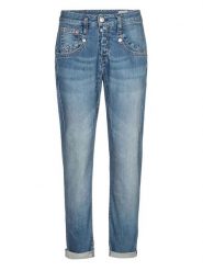 Herrlicher Dżinsy "Shyra" - Tapered fit - w kolorze niebieskim rozmiar: W30. Niebieskie jeansy Herrlicher, bez wzorów, z podwyższonym stanem. Za 245.96 zł.