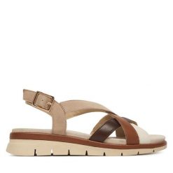 Sandały Ara. Brązowe sandały Ara, bez wzorów, bez obcasa, na płaskiej podeszwie, bez zapięcia. Za 429.99 zł.