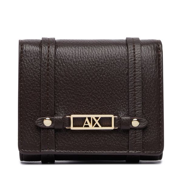 Portfel Armani Exchange. Brązowe portfele Armani Exchange, bez wzorów. Za 296.99 zł.
