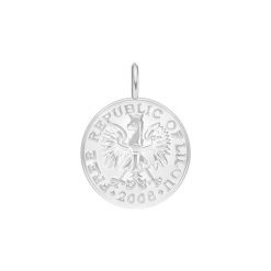 Zawieszka wisząca Moneta, 1,5 cm, SR. Brązowe bransoletki Lilou, posrebrzane. Za 129.00 zł.