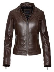 Bugatti Skórzana kurtka w kolorze brązowym rozmiar: 40. Brązowe kurtki Bugatti, bez wzorów, z materiału, bez kaptura. Za 739.99 zł.