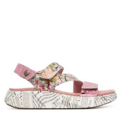 Sandały Laura Vita. Czerwone sandały Laura Vita, bez wzorów, bez obcasa, na płaskiej podeszwie, bez zapięcia. Za 429.99 zł.