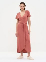 BIG STAR Sukienka w kolorze jasnoróżowym rozmiar: L/XL. Różowe sukienki Big Star, na co dzień, l, bez wzorów, z tkaniny, retro, z asymetrycznym kołnierzem, bez ramiączek, maxi, asymetryczne. Za 139.99 zł.