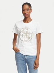 Guess T-Shirt W6BI30 K6051 Biały Regular Fit. Białe t-shirty Guess, xl, z aplikacjami, z bawełny, bez kołnierzyka, bez ramiączek. Za 214.99 zł.