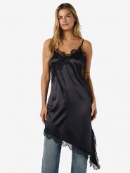 Noisy may Sukienka "Sofie" w kolorze czarnym rozmiar: S. Czarne sukienki Noisy may, na co dzień, s, bez wzorów, z koronki, z asymetrycznym kołnierzem, bez ramiączek, mini, asymetryczne. Za 126.99 zł.