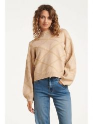 Smashed Lemon Sweter w kolorze beżowym rozmiar: M. Brązowe swetry Smashed Lemon, m, bez wzorów, bez ramiączek. Za 157.73 zł.