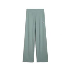 Puma Spodnie Ess Elevated High-Waist Straight 68502530. Zielone spodnie dresowe Puma, l, bez wzorów, z dresówki, z podwyższonym stanem. Za 138.99 zł.