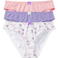Figi (3 pary) bonprix z nadrukiem + kolor bzu + jasnoróżowy. Figi bonprix. Za 50.97 zł.