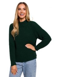 Made of emotion Sweter w kolorze ciemnozielonym rozmiar: L/XL. Zielone swetry Made Of Emotion, l, bez wzorów, bez ramiączek. Za 61.46 zł.
