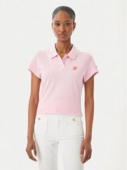 Tommy Hilfiger Polo 1985 Logo WW0WW49259 Różowy jasny Slim Fit. Czerwone koszulki polo TOMMY HILFIGER, m, bez wzorów, z bawełny, bez kołnierzyka, bez ramiączek. Za 329.99 zł.