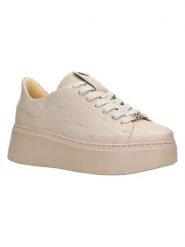 Wojas Skórzane sneakersy w kolorze beżowym rozmiar: 37. Brązowe trampki Wojas, bez wzorów, bez zapięcia. Za 313.24 zł.