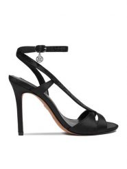 Nine West Sandały EO-LS1005252-1 Czarny. Czarne sandały Nine West, bez wzorów, z materiału, bez obcasa, na szpilce, bez zapięcia. Za 279.99 zł.