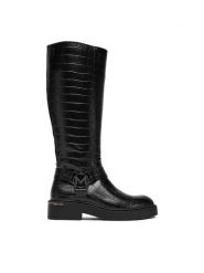 MEXX Kozaki CEO-MI001804743W-01 Czarny. Czarne kozaki Mexx, z materiału, bez obcasa, na płaskiej podeszwie, bez zapięcia. Za 419.99 zł.