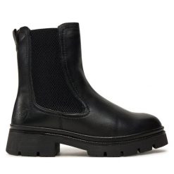 Botki s.Oliver. Czarne botki S.Oliver, bez wzorów, bez obcasa, na płaskiej podeszwie, bez zapięcia. Za 479.99 zł.
