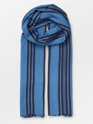 Becksöndergaard Szal "Kamea" w kolorze granatowo-niebieskim - 200 x 100 cm rozmiar: onesize. Niebieskie szaliki Becksöndergaard, bez wzorów, z bawełny. Za 102.95 zł.