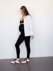Bawełniane legginsy z wysokim stanem - czarny. Czarne legginsy Reserved, l, bez wzorów, z bawełny, z podwyższonym stanem. Za 89.99 zł.