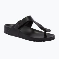 Japonki damskie Scholl Bahia Eva. Czarne klapki Scholl, bez wzorów, z materiału, bez obcasa. Za 169.99 zł.