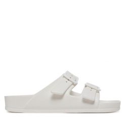 Klapki ONLY Shoes. Białe klapki ONLY SHOES, bez wzorów, bez obcasa. Za 59.99 zł.